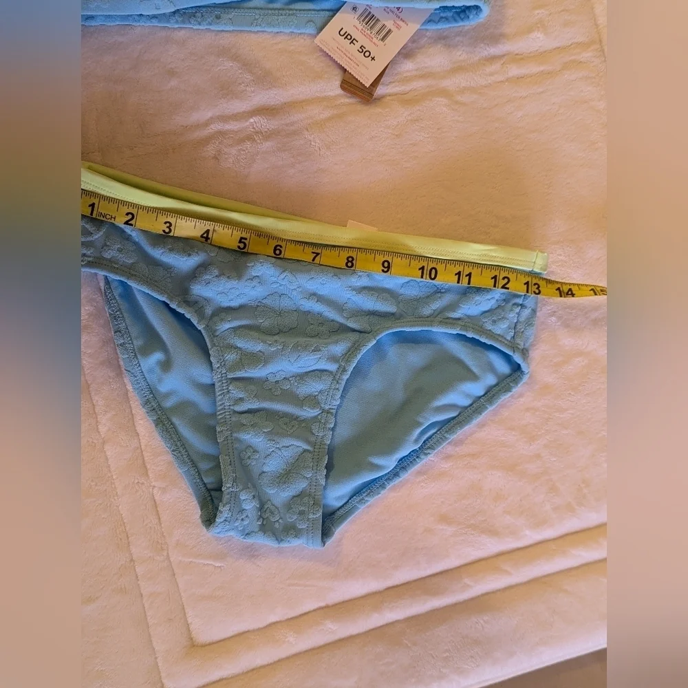 Justice Justice Girls 2 Piece Flounce Top Bikini Swimsuit Light Blue Size L(12/